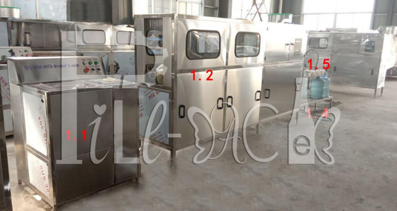 200 BPH 5 γαλόνι 18,9 λίτρων πλήρωσης νερού Σύστημα γραμμής ημιαυτόματος προμηθευτής